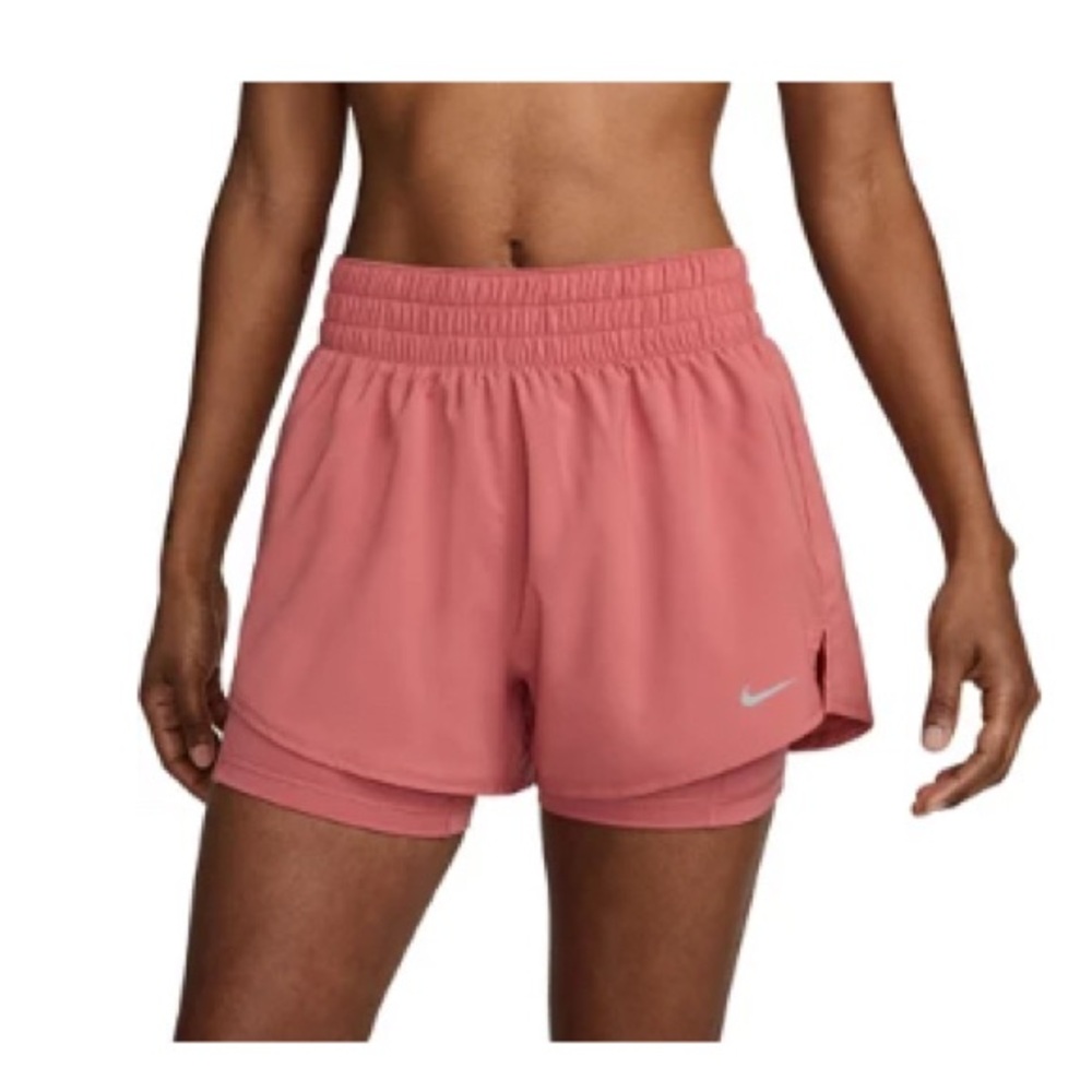 Nike One Dri-FIT High-Waisted 3" 2-in-1 Shorts Terra-Cotta Size Medium NWT